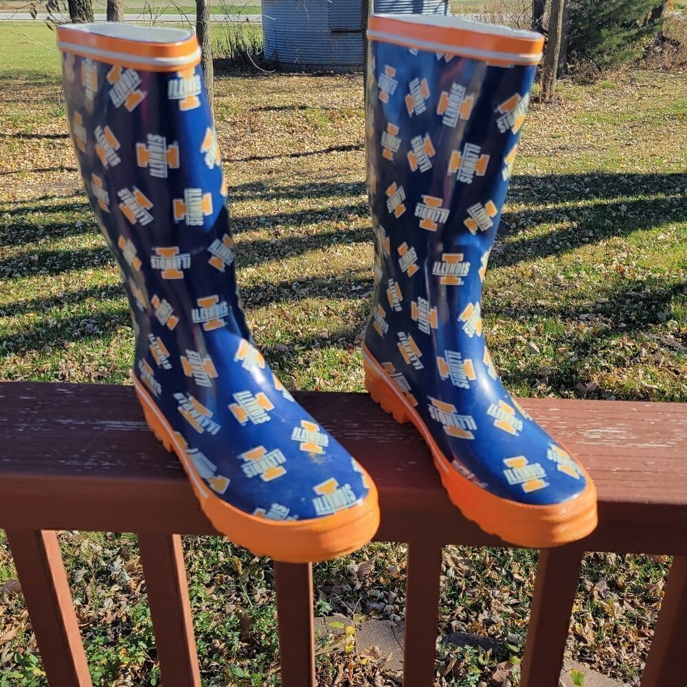 University of Illinois Womens Size 9 Rain Boots